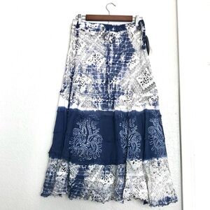NWT Macy's Navy and White Maxi Skirt